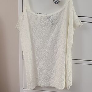 White House Black Market Cream Lace Camisole